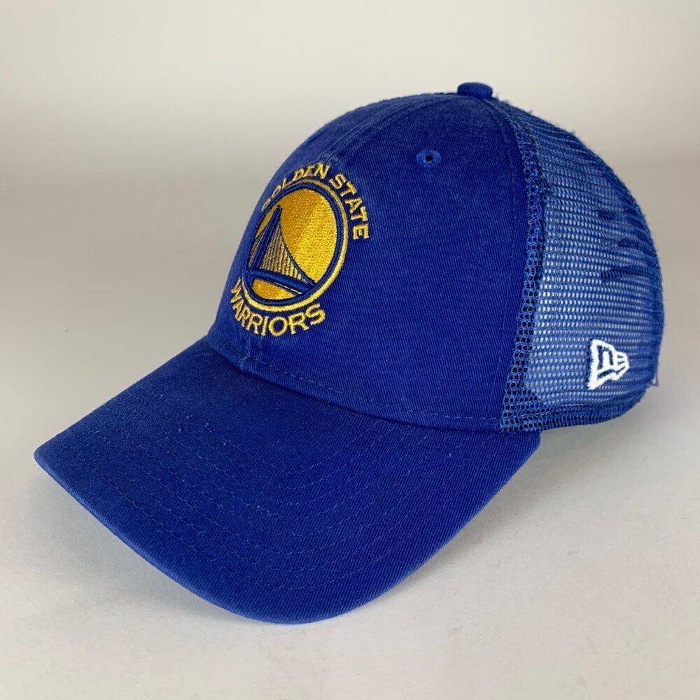 Golden State Warriors NBA Blue New Era 9Forty Snapback Trucker Hat